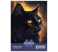 for Adults 1000 Piece Jigsaw Puzzle Golden Eyes, Midnight Feline Jigsaw for Adults Family Game Improve Memory Christmas Birthday Gifts 70x50cm/1000pcs