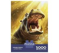 for Adults 1000 Piece Jigsaw Puzzle Golden Hippo Roar Jigsaw Brain Teaser Game Home Decoration Unique Birthday And Xmas Gifts 70x50cm/1000pcs
