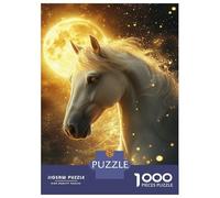 for Adults 1000 Piece Jigsaw Puzzle Golden Moonlit Horse Jigsaw for Adults Hands-on Game Wall Decoration Fun at Home Activities, 70x50cm/1000pcs