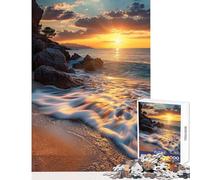 for Adults 1000 Piece Jigsaw Puzzle Golden Rays on Shores Jigsaw 1000 Pieces Impossible Game Great Gifts for Games Precision Cutting (38x52cm)
