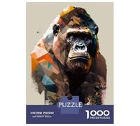 for Adults 1000 Piece Jigsaw Puzzle Gorilla Geometric Art Teenager Puzzles DIY Toys Difficult Challenge Challenging Game Gifts 70x50cm/1000pcs