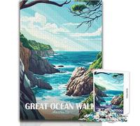 for Adults 1000 Piece Jigsaw Puzzle Great Ocean Walk Australia Coastal View Educational Family Game Improve Memory Gift For Birthdays Size 38x52cm