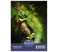 for Adults 1000 Piece Jigsaw Puzzle Green Animal Splatter Teenager Puzzles DIY Toys Difficult Challenge Challenging Game Gifts 38x26cm/1000pcs