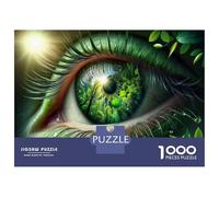 for Adults 1000 Piece Jigsaw Puzzle Green Eye Nature Forest Jigsaw for Adults Family Game Improve Memory Christmas Birthday Gifts 52x38cm/1000pcs