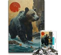 for Adults 1000 Piece Jigsaw Puzzle Grizzly Bear Presents for Women Impossible Game for And 14 Years And over (size 38x26cm)