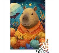 for Adults 1000 Piece Jigsaw Puzzle Halloween Capybara with Pumpkins Puzzles for Adults Toy Wall Decor Pattern Assembly Unique Birthday And Xmas Gifts 70x50cm/1000pcs