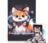 for Adults 1000 Piece Jigsaw Puzzle Halloween Fox Witch Costume, Hands-on Game, Fun Activities at Home, Deal As Gifts for The Whole Family 50X75CM