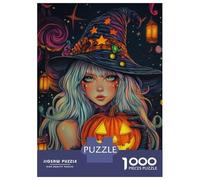 for Adults 1000 Piece Jigsaw Puzzle Halloween Witch with Pumpkin 4 Puzzle for Adults Relaxing Games Birthday Present Unique Birthday And Xmas Gifts 52x38cm/1000pcs