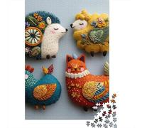 for Adults 1000 Piece Jigsaw Puzzle Handmade Embroidered Animal Decorations Adult Jigsaw Puzzle Brain Teaser Game For Family Fun Christmas Birthday Gifts 70x50cm/1000pcs