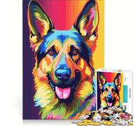 for Adults 1000 Piece Jigsaw Puzzle Happy German Shepherd, DIY Toys, Staycation Kill Time, Unique Birthday And Gifts 38X26CM