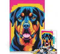for Adults 1000 Piece Jigsaw Puzzle Happy Rottweilers, DIY Toys, Staycation Kill Time, Unique Birthday And Gifts 38X52CM