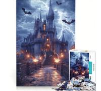 for Adults 1000 Piece Jigsaw Puzzle Haunted Castle in Storm, Hands-on Game, Fun Activities at Home, Deal As Gifts for The Whole Family 50X75CM