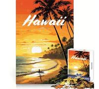 for Adults 1000 Piece Jigsaw Puzzle Hawaii Beach Cove Fine Cut Art Smart Brain Toy Cozy Time Play Birthday Hobby Gift (38x26cm)