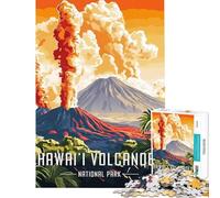 for Adults 1000 Piece Jigsaw Puzzle Hawaii Volcanoes National Park Poster Challenging To Complete Family Activities Family Game Suitable for People Aged 14 And Above (38x52cm)