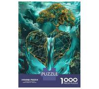 for Adults 1000 Piece Jigsaw Puzzle Heart-Shaped Waterfall Wall Art Adult Jigsaw Fun Games But Fun And Humorous Christmas Birthday Gifts 52x38cm/1000pcs