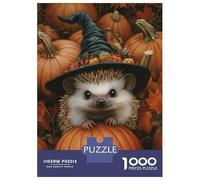 for Adults 1000 Piece Jigsaw Puzzle Hedgehog in Witch Hat Adult Jigsaw Toy Wall Decor Difficult Challenge Fun at Home Activities, 52x38cm/1000pcs