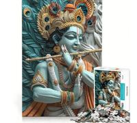 for Adults 1000 Piece Jigsaw Puzzle Hinduism God Krishna Fun Games Parent-child Interaction Every Piece Is Unique 38x26cm