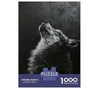 for Adults 1000 Piece Jigsaw Puzzle Howling Wolf in Darkness Jigsaw Puzzle Brain Teaser Game Hand Speed Race Fun Activities at Home 38x26cm/1000pcs