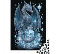 for Adults 1000 Piece Jigsaw Puzzle Ice Crystal Dragon Art Print Adult Jigsaw Toy Wall Decor Difficult Challenge Fun at Home Activities, 38x26cm/1000pcs