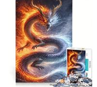 for Adults 1000 Piece Jigsaw Puzzle Ice Dragon Water Energy Yin Yang, Impossible Game, Fun at Home Activities, Artists' Collection, Fine Arts (50x75cm)