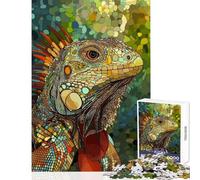 for Adults 1000 Piece Jigsaw Puzzle Iguana Portrait Hands-on Game Stress Reliever Educational Toy Unique Birthday And Gifts (38x52cm)