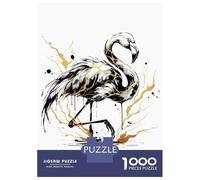 for Adults 1000 Piece Jigsaw Puzzle Ink Flamingo Jigsaw Puzzle Brain Teaser Game Hand Speed Race Fun Activities at Home 52x38cm/1000pcs
