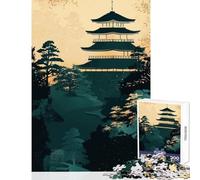 for Adults 1000 Piece Jigsaw Puzzle Japanese Pagoda Landscape Kintsugi Shared Joyful Home Experience Wonderful Festive (38X26cm)