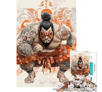 for Adults 1000 Piece Jigsaw Puzzle Japanese Tattooed Sumo Wrestler Puzzles for Adults Relax Games But Fun And Humorous Fun at Home Activities, (Size 38x26cm)