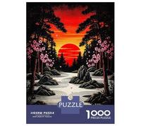 for Adults 1000 Piece Jigsaw Puzzle Japanese Zen Garden Sunset Jigsaw Brain Teaser Game Home Decoration Unique Birthday And Xmas Gifts 38x26cm/1000pcs