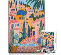 for Adults 1000 Piece Jigsaw Puzzle Jerusalem Cityscape Birthday Present DIY Toys for And 14 Years And over (size 38x52cm)