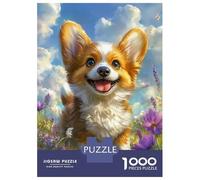 for Adults 1000 Piece Jigsaw Puzzle Joyful Corgi in Bloom-3 Jigsaw Brain Teaser Game Home Decoration Unique Birthday And Xmas Gifts 52x38cm/1000pcs