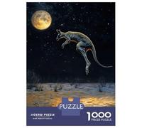 for Adults 1000 Piece Jigsaw Puzzle Kangaroo Leaping Under Moonlight Puzzle for Adults Relaxing Games Birthday Present Unique Birthday And Xmas Gifts 70x50cm/1000pcs