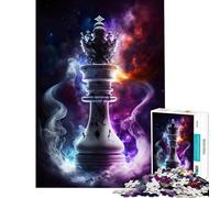 for Adults 1000 Piece Jigsaw Puzzle King in Space Chess Toy Intellectual Game Impossible Game for The Whole for Women Men (Size 75x50cm)