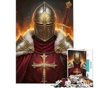 for Adults 1000 Piece Jigsaw Puzzle Knight in Shining Armor Portrait Toy Intellectual Game Impossible Game for The Whole for Women Men (Size 75x50cm)