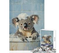 for Adults 1000 Piece Jigsaw Puzzle Koala Bath Time Fun- Shared Joyful Home Experience Wonderful Festive (50X75cm)