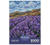 for Adults 1000 Piece Jigsaw Puzzle Lavender Field Impressionist Painting Jigsaw Brain Teaser Game Home Decoration Unique Birthday And Xmas Gifts 70x50cm/1000pcs