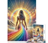 for Adults 1000 Piece Jigsaw Puzzle Leading The Rainbow Fun Family Bonding Activity Ideal Festive Choice (38X52cm)