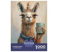 for Adults 1000 Piece Jigsaw Puzzle Llama Art Print - Funny Animal Adult Jigsaw Puzzle Brain Teaser Game For Family Fun Christmas Birthday Gifts 52x38cm/1000pcs