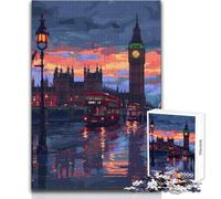 for Adults 1000 Piece Jigsaw Puzzle London Pixel Art bit Enjoy Peaceful Quiet Moments High Accuracy Cutting Craft Play Toy Size 50x75cm