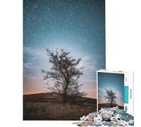 for Adults 1000 Piece Jigsaw Puzzle Lone Tree Under Starry Sky Educational Games Toys Educational Games Great Gifts Staycation Kill Time (Size 50x75cm)