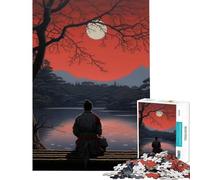 for Adults 1000 Piece Jigsaw Puzzle Lonely Japanese Painting Toy Intellectual Game Impossible Game for The Whole for Women Men (Size 38x26cm)