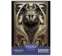 for Adults 1000 Piece Jigsaw Puzzle Lord Cat Golden Art Deco Puzzle for Adults Relaxing Games Birthday Present Unique Birthday And Xmas Gifts 70x50cm/1000pcs
