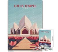 for Adults 1000 Piece Jigsaw Puzzle Lotus Temple, India Enjoy Peaceful Quiet Moments High Accuracy Cutting Craft Play Toy Size 50x75cm
