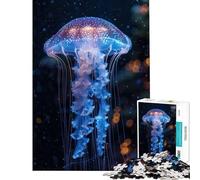 for Adults 1000 Piece Jigsaw Puzzle Luminous Jellyfish Grace Toy Intellectual Game Impossible Game for The Whole for Women Men (Size 38x52cm)