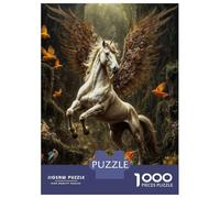 for Adults 1000 Piece Jigsaw Puzzle Magic Winged Unicorn in Forest Jigsaw for Adults Family Game Improve Memory Christmas Birthday Gifts 52x38cm/1000pcs