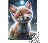 for Adults 1000 Piece Jigsaw Puzzle Magical Fox in Starry Night Adult Puzzles DIY Toys Presents for Women Unique Birthday And Xmas Gifts 70x50cm/1000pcs
