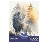 for Adults 1000 Piece Jigsaw Puzzle Majestic White Lion in Misty Forest Jigsaws for Adults Anti-Stress Toys For Family Fun Fun Activities at Home 38x26cm/1000pcs