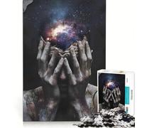 for Adults 1000 Piece Jigsaw Puzzle Man with His Eyes Closed Hands Hands-on Game Fun Activities at Home Deal As Gifts for The Whole Family 38x52cm