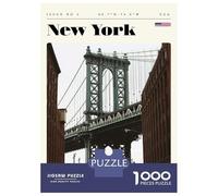 for Adults 1000 Piece Jigsaw Puzzle Manhattan Bridge, New York Travel Art Jigsaws for Adults Anti-Stress Toys For Family Fun Fun Activities at Home 70x50cm/1000pcs