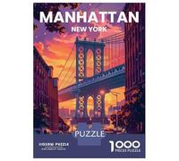 for Adults 1000 Piece Jigsaw Puzzle Manhattan District Adult Puzzles Anti-Stress Toys Precision Cutting Fun Activities at Home 38x26cm/1000pcs